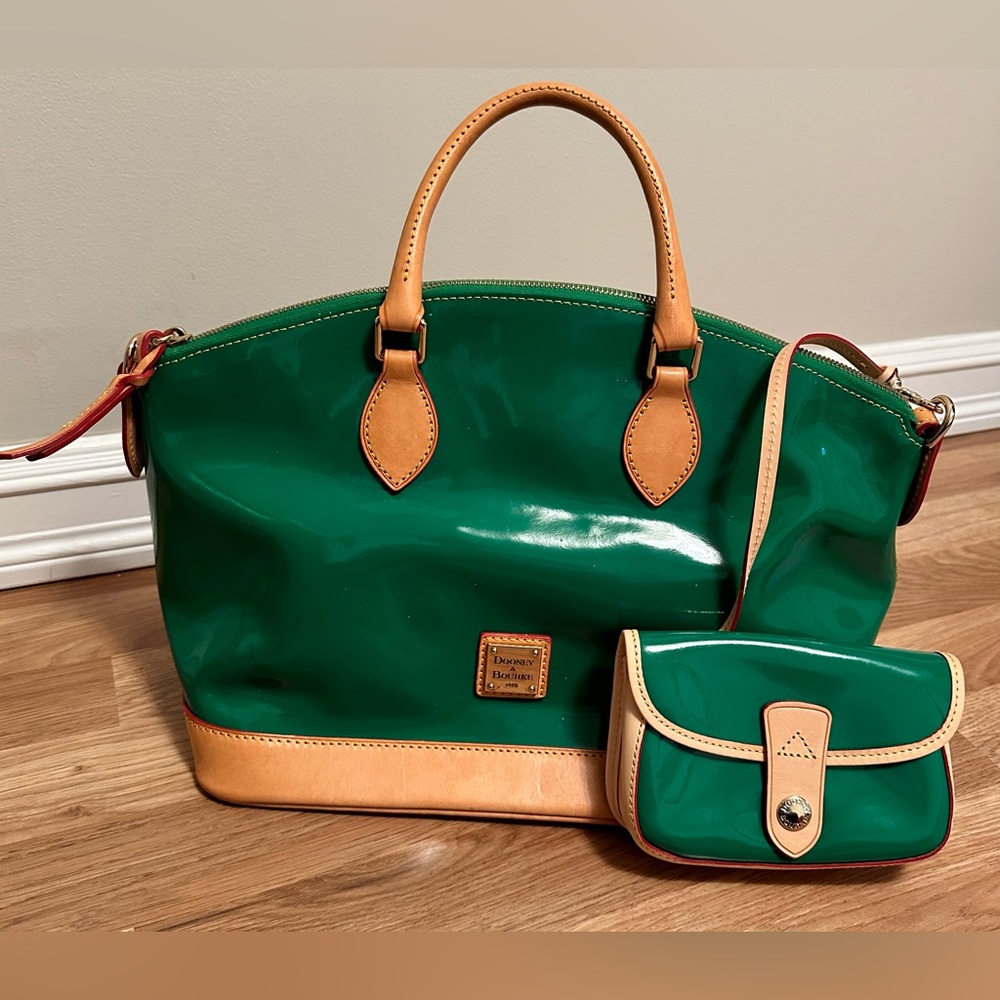 Dooney and Bourke authentic green bag and matching wallet